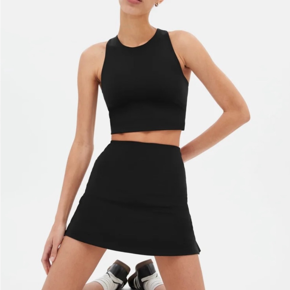 Girlfriend Collective Black Sport Skirt NWT